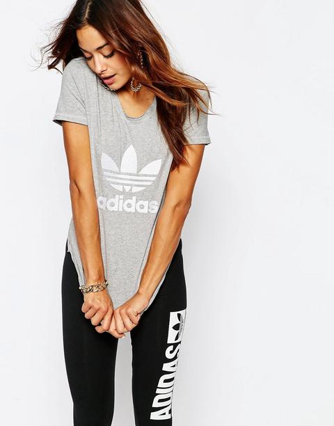 Camiseta Ajustada Con Logo De Trifolio De Adidas Originals