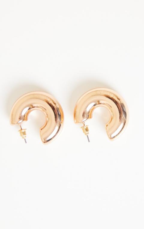 Gold Mini Chunky Tubular Earrings