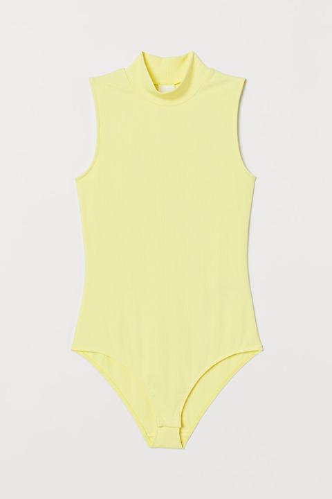 Body Con Cuello Perkins - Amarillo