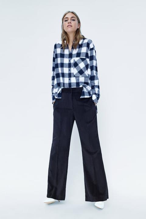 zara plaid oversized shirt