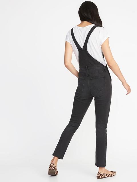 black jean overalls