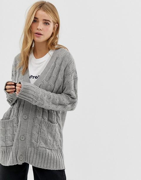 Brave Soul Vivid Cardigan In Silver Gray - Gray