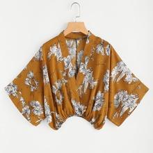 Blusa Tipo Kimono De Flores
