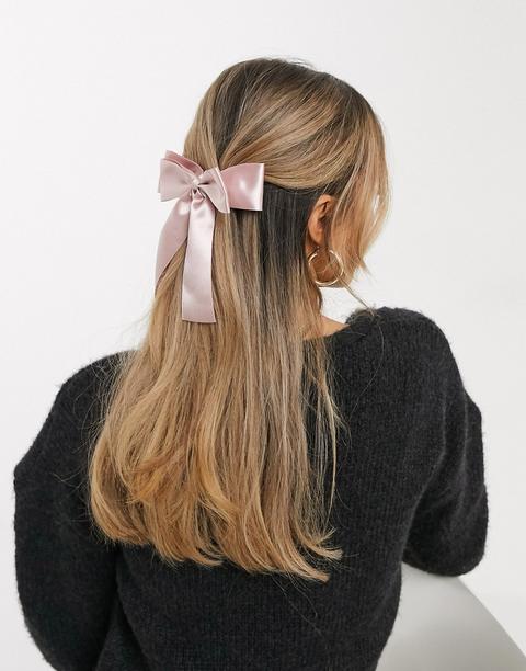 Lazo Para El Cabello De Satén Rosa De My Accessories London