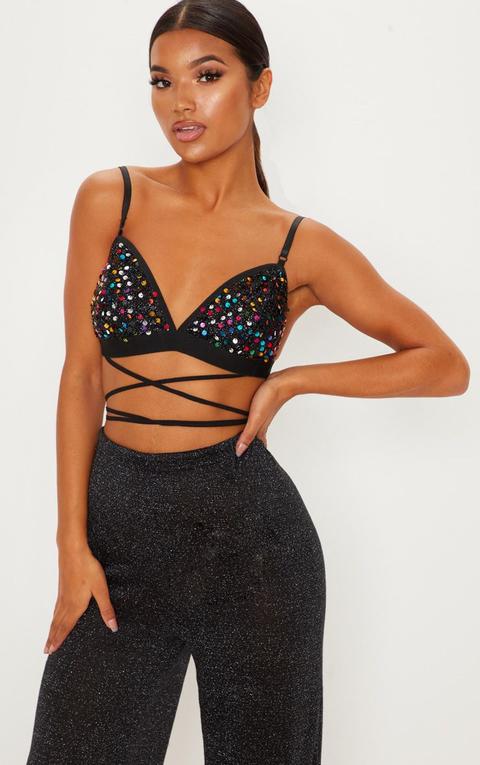 Cicely Multi Sequin Harness Bralet, Multi