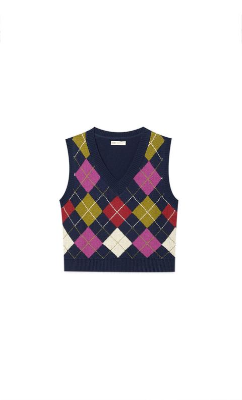 Chaleco Cuello Pico Rombos from Stradivarius on 21 Buttons