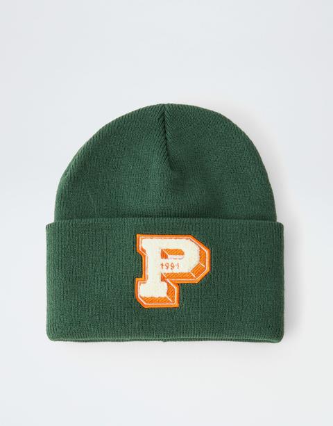 Beanie With Letter Patch