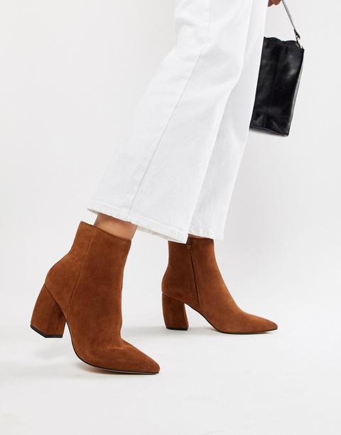 Asos Design Radius Suede Ankle Boots - Red