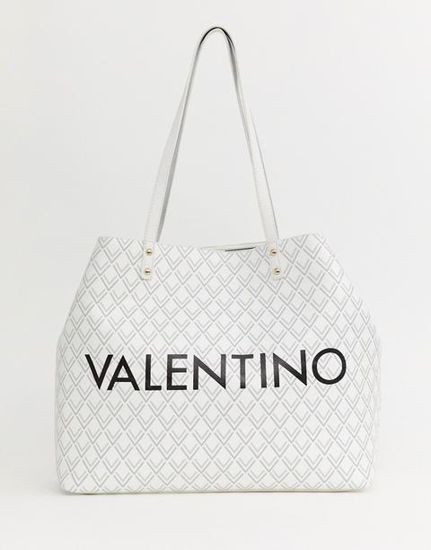 Secretario Actuación Civil Bolso Shopper Con Estampado Geométrico Y Logo De Valentino By Mario  Valentino-blanco de ASOS en 21 Buttons