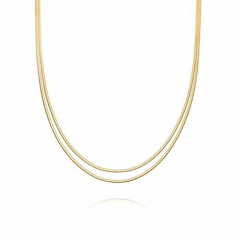 Estée Lalonde Parallel Snake Chain Necklace 18ct Gold Plate