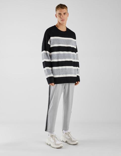 Gestreifter Oversize-pullover