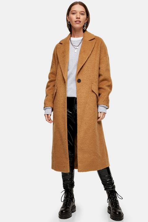 Womens Camel Slouchy Coat - Camel, Camel