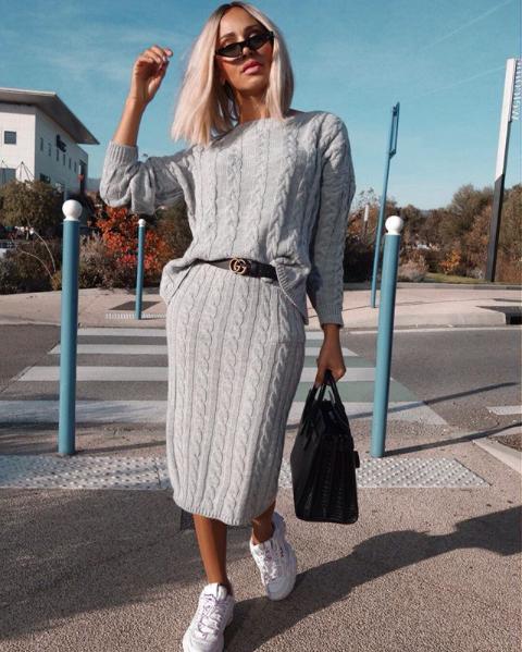 Lilianna Cable Knit Co Ord - Grey