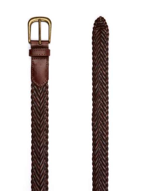 Tan Leather Plait Belt