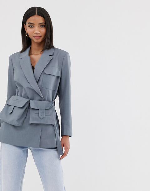 Asos Design Premium Ultimate Mansy Blazer With Purse Belt