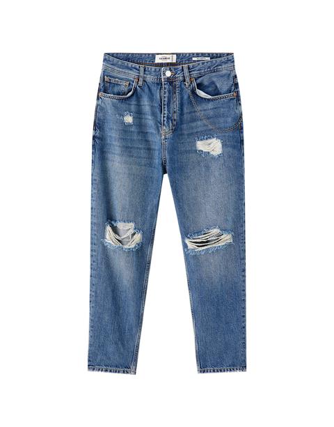 Jeans Relaxed Fit Chaînes Déchirures