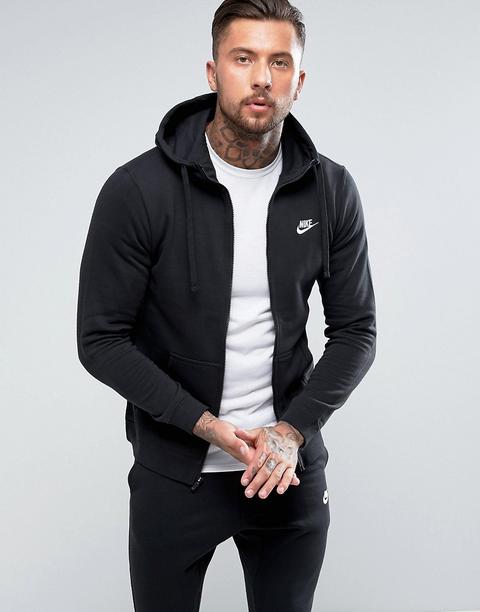 Sudadera Con Capucha Y Cremallera En Negro Club De Nike