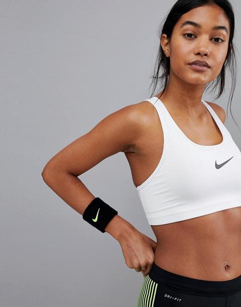 Nike Training - Reggiseno Bianco Sostegno Medio Con Logo Nike - Bianco