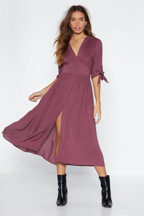 Womens I'm Button To You Midi Dress