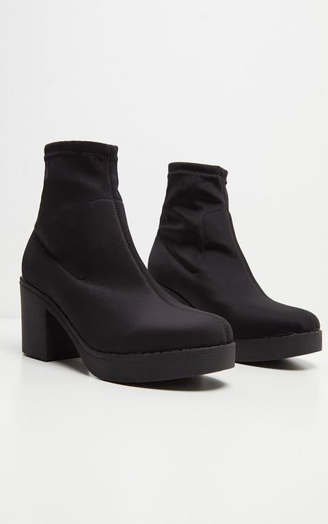 black platform sock boots