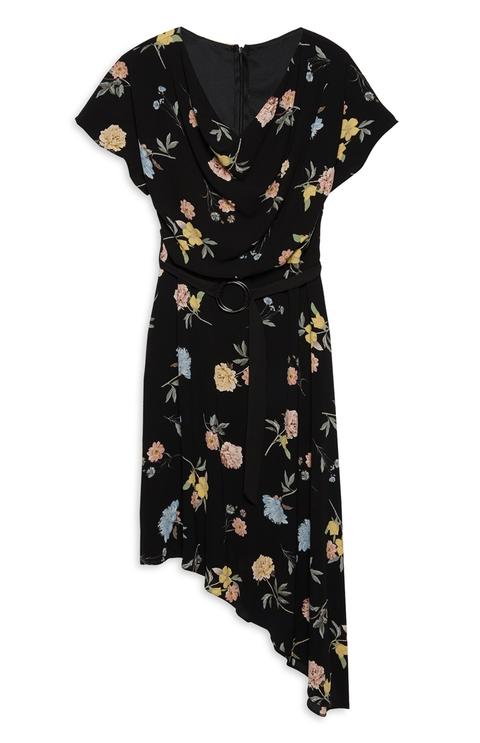 Floral Assymetric Dress