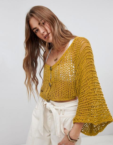 Free People - Love - Strickweste - Gelb