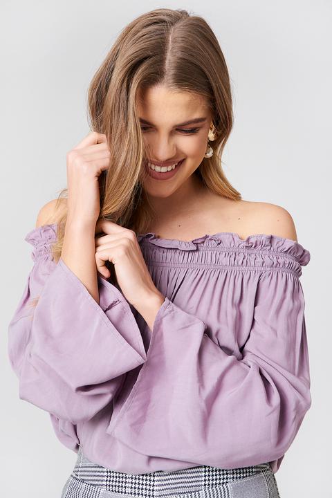 Rut&circle Venda Off Shoulder Top - Purple