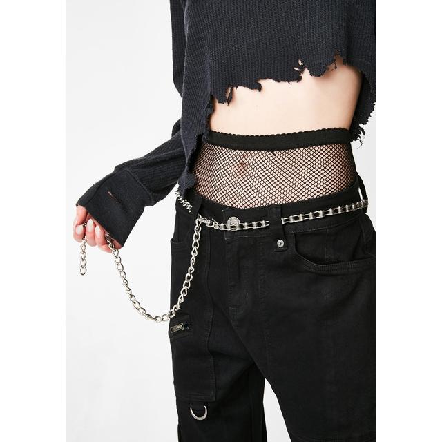 Chrome Pony Chain Belt from Dolls kill 