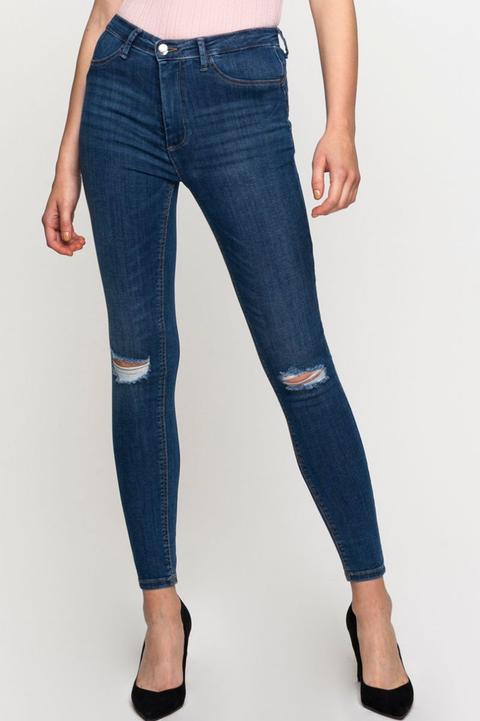 Jeans Skinny Vita Alta Blu Push-up