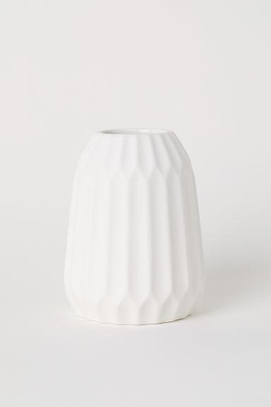 Vase Mit Reliefmuster - White - Zuhause