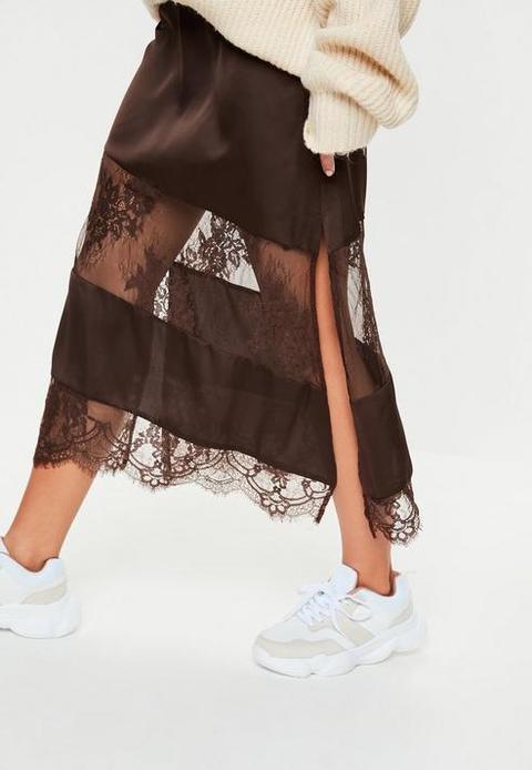 brown lace skirt