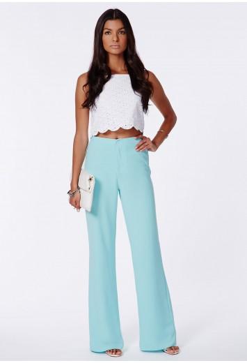 Megane Blue High Waisted Palazzo Trousers