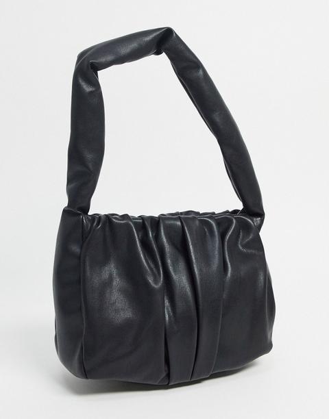 Asos Design Ruched Shoulder Bag In Black