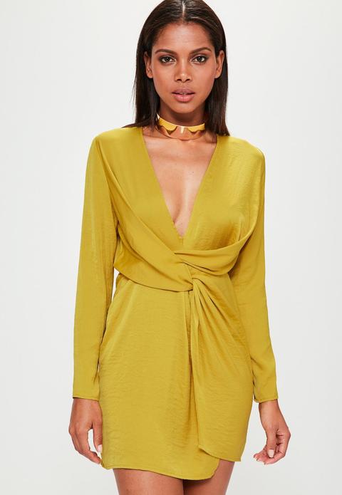 missguided silky wrap dress