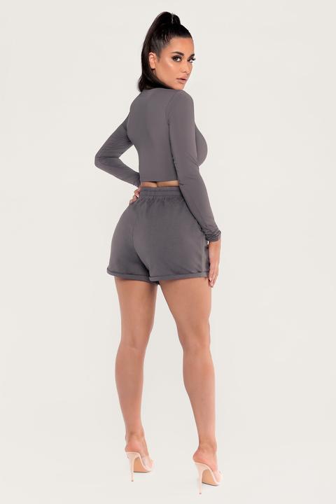 Tahlia Loopback Shorts - Charcoal