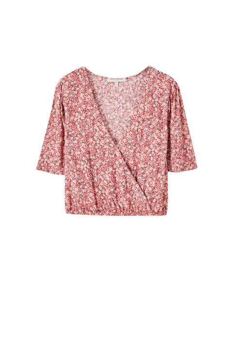 Blusa Cruzada Estampado Flores