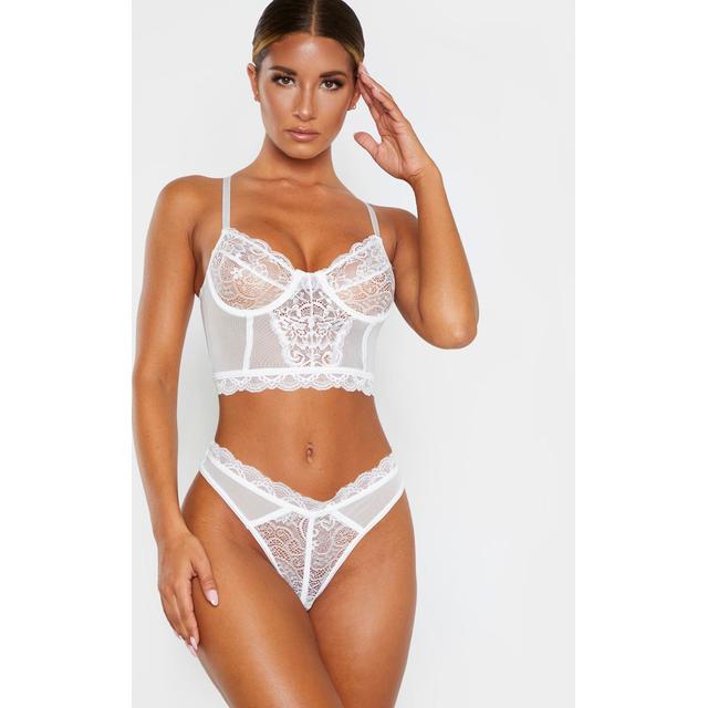 white lace longline bra