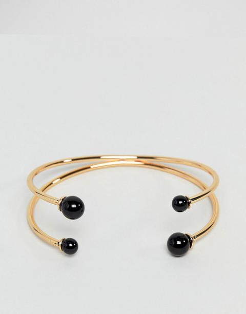 Asos Ball End Cuff Bracelet - Gold