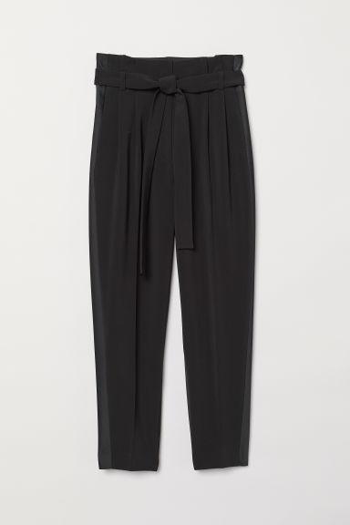 H & M - Pantaloni Smoking Con Cintura - Nero