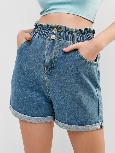 pantaloncini in jeans a vita alta