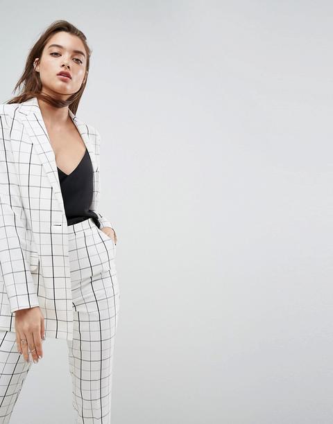 Asos Chuck On Blazer In Grid Check - Check