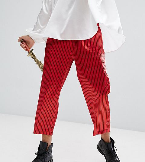 Reclaimed Vintage Inspired - Pantaloni Comodi A Righe - Rosso