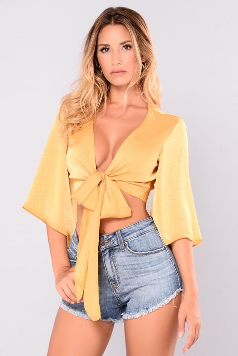 Whatever You Like Crop Top - Mustard