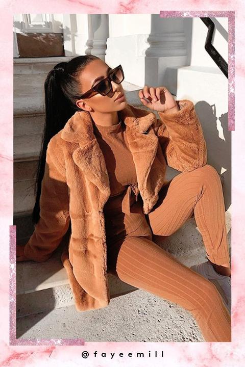 Chelsey Camel Faux Fur Coat