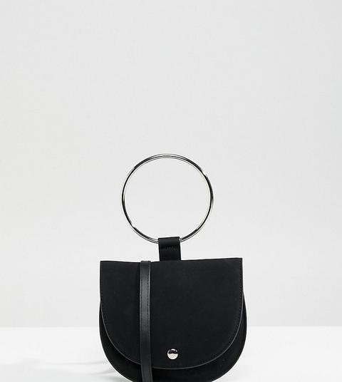 Monki Ring Detail Cross Body Bag In Black