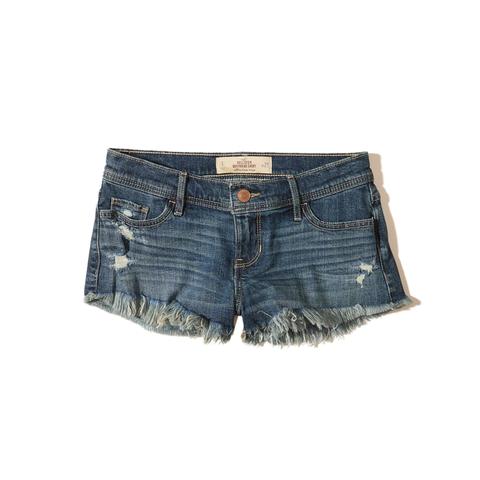 Ultra Low-rise Denim Boyfriend Shorts