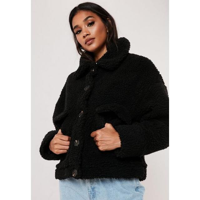 cropped teddy trucker jacket