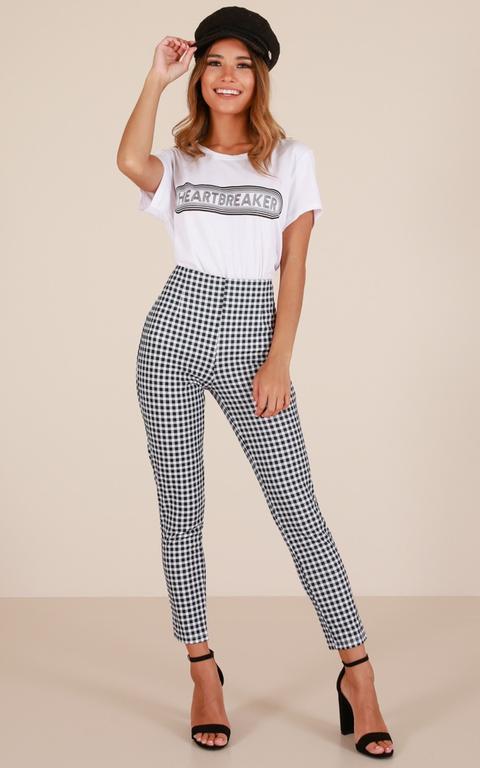 Only A Feeling Jeggings In Black Gingham