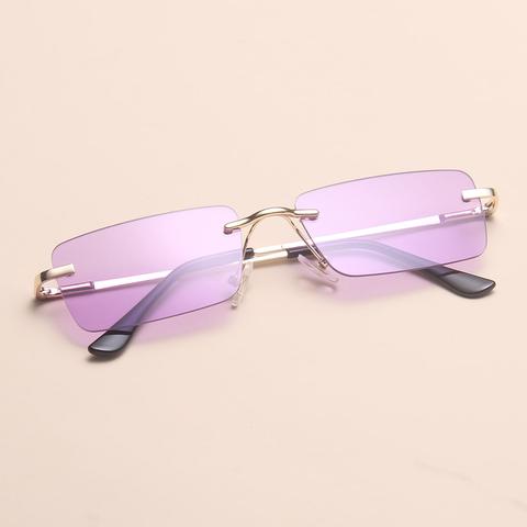 Rimless Square Frame Sunglasses