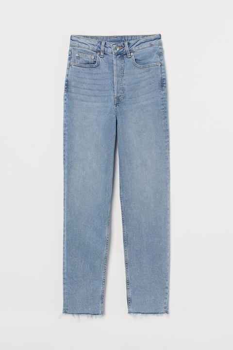 Mom High Ankle Jeans - Bleu